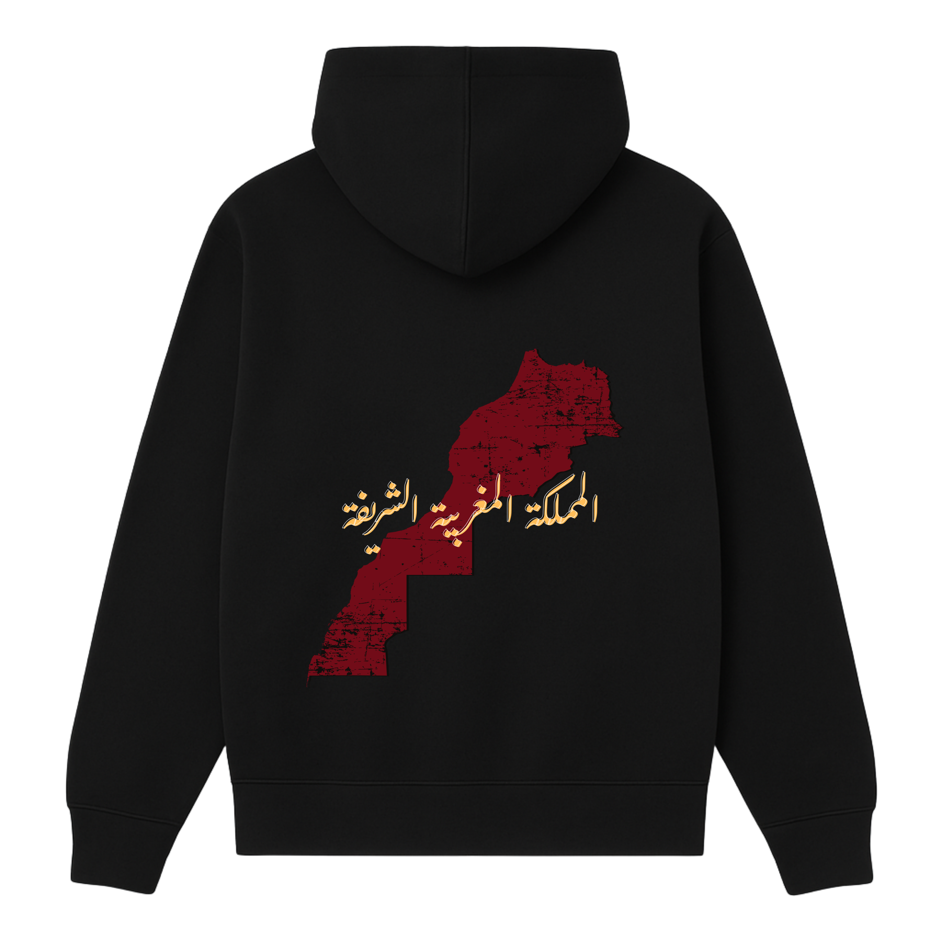 Maghribi Hoodie Oversize — Carte du Maroc en rouge