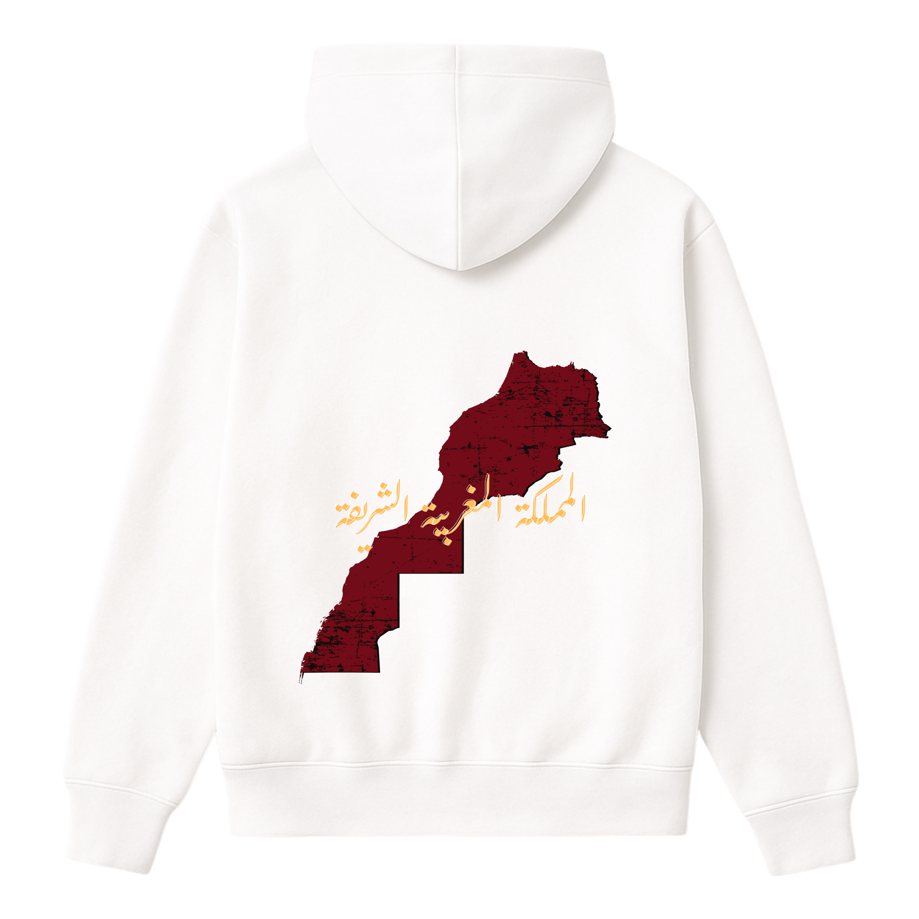 Maghribi Hoodie Oversize — Carte du Maroc en rouge
