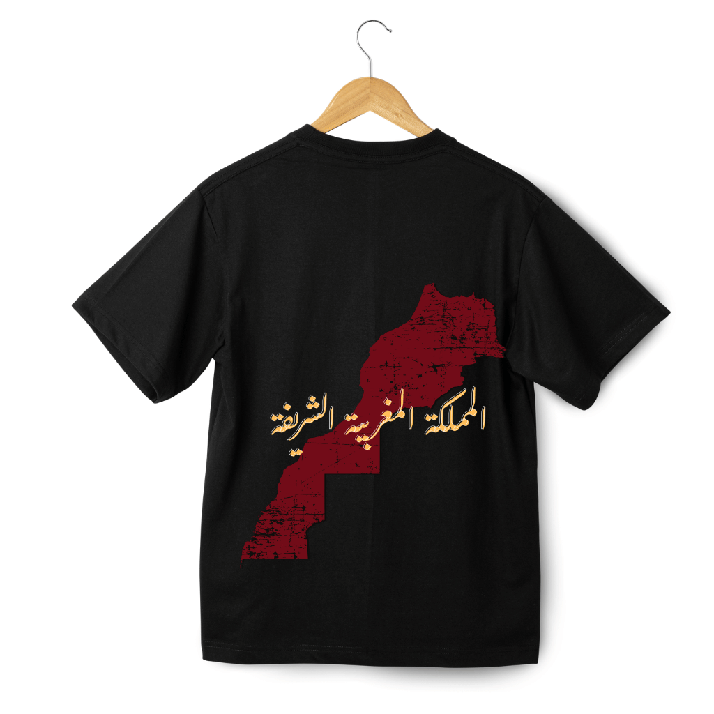 Maghribi T-shirt Oversize — Carte du Maroc en rouge