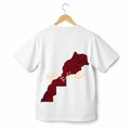 Maghribi T-shirt Oversize — Carte du Maroc en rouge