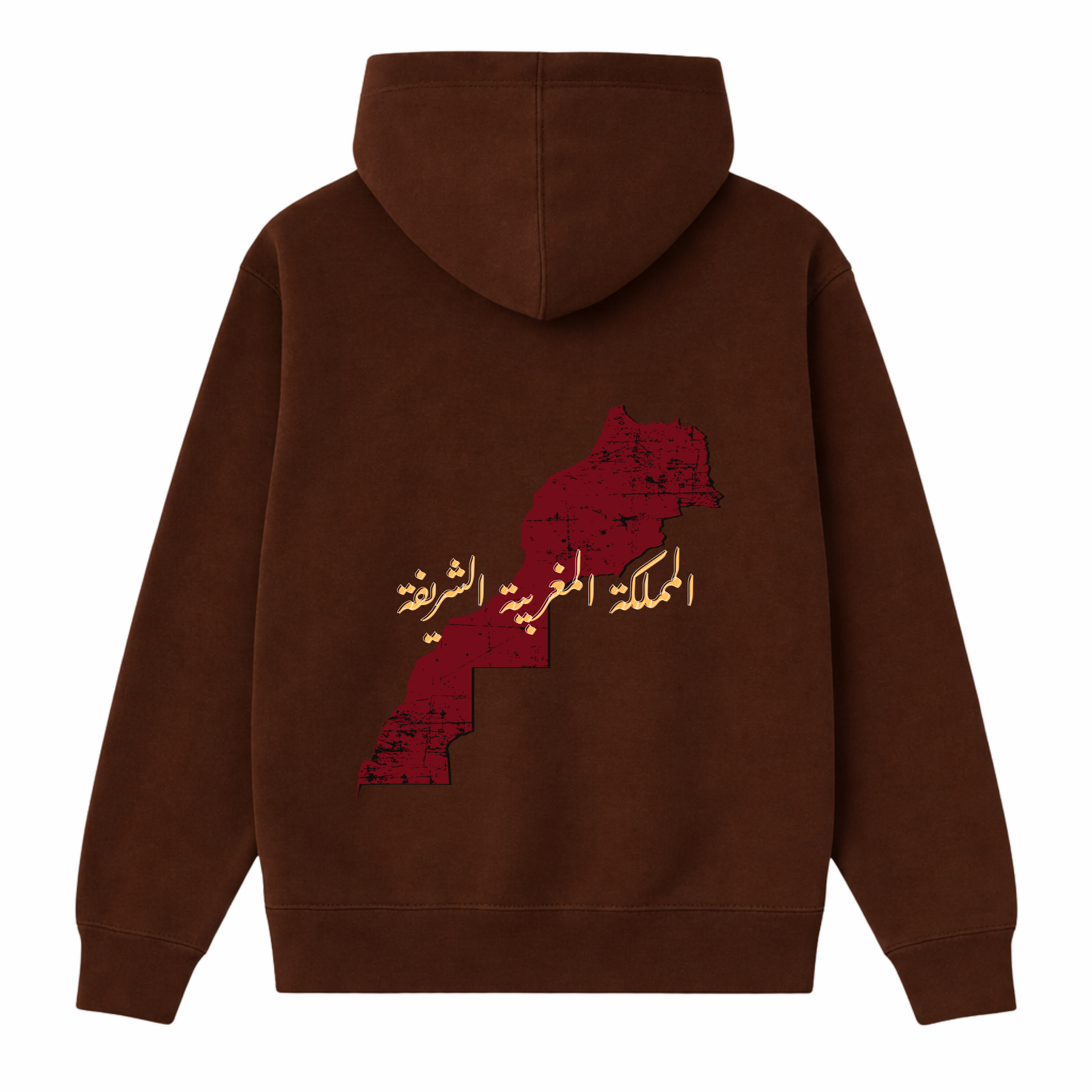 Maghribi Hoodie Oversize — Carte du Maroc en rouge